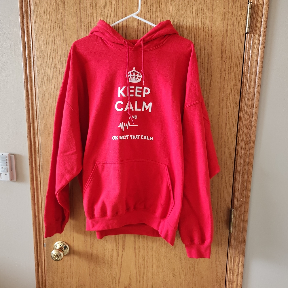 Gildan Red Pullover Sweater with Hood